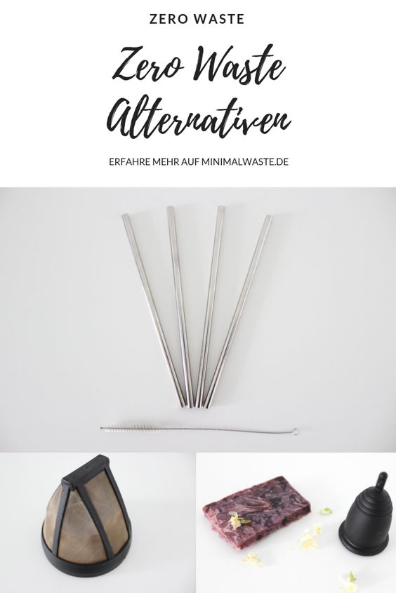 Pinterest Cover zu '8 alltägliche Dinge für die es Zero Waste Alternativen gibt'
