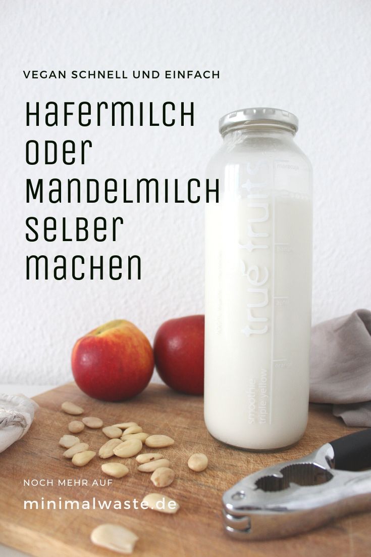 Pinterest Cover zu 'Pflanzliche Milch selber machen: 2 Varianten'